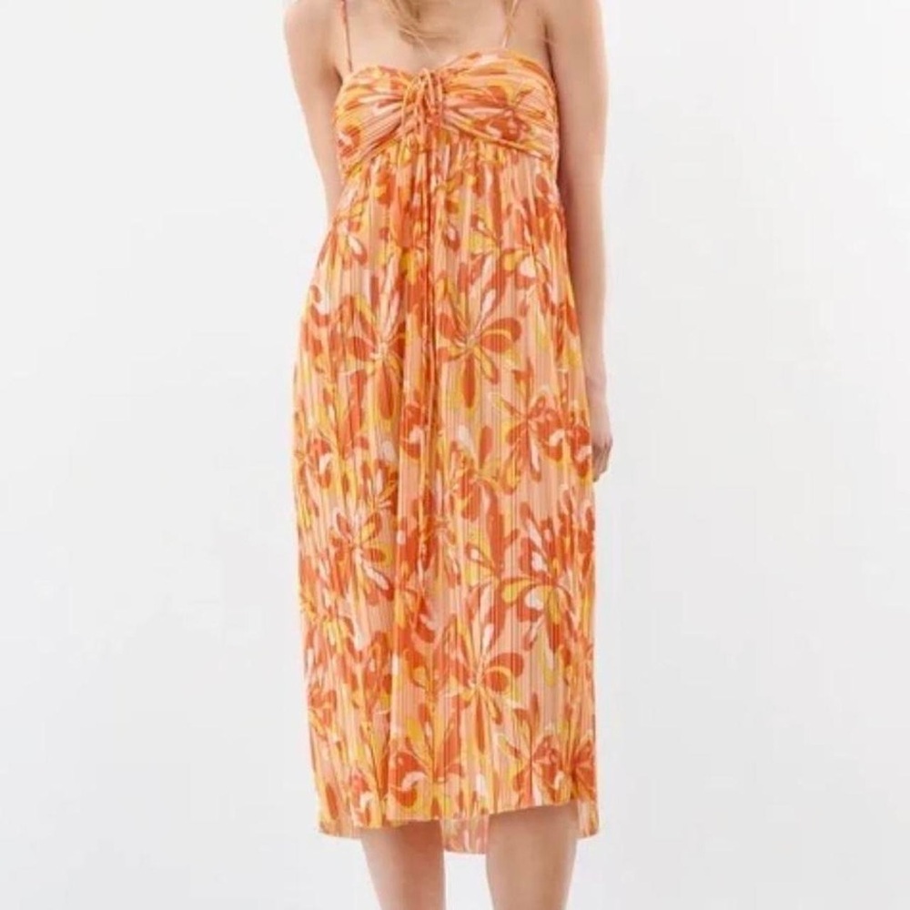 Zara Floral Orange Midi Dress